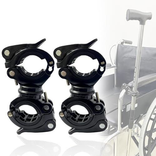 CHOYTONG Universal-Gehstock-Halter für Rollator, Gehhilfe, Zubehör für ältere Menschen mit Behinderungen, max. 3 cm, 2 Stück