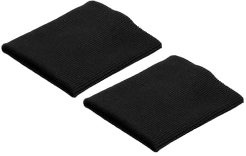 sourcing map Elastische Bündchen, gerippte Besätze, Baumwollstoff, 1Stk | Schwarz gestrickt, Rippe, Stretchband, Bündchen, Ärmelbund zum Nähen