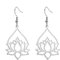 Dreamtimes Lotus Blume baumelnden Ohrringe für Frauen Ohrringe mit Heilung Charms Yoga Unalome Symbol Amulett Edelstahl Buddha Yoga-Schmuck (Silber)