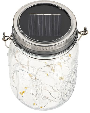 jojofuny Mason Jar Jar Lights Yard Light Pendant Led Light Mason Jar Solar Light Solar Lights Outdoor Lantern Solar Lamp Outdoor Ambient Light Purple Hanging 3D Decorative Lights Glass