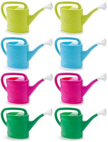Tradineur Lot de 8 Arrosoir Plastique Capacité 6L Ustensiles de Jardinage Arrosage Maison Balcon Terrasse Patio Couleur Aléatoire