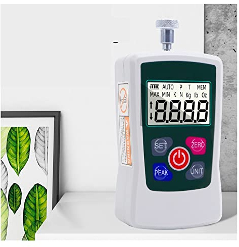Misuratore di forza digitale AMF Digital Force Gauge 500N Retroilluminazione automatica Strumento di misura Spring Push Pull Dinamometro Oz Lb N Kg Attrezzatura di prova per il Laboratorio Didattico S