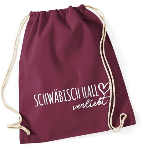 Huuraa Sporttasche Schwäbisch Hall verliebt Geschenk 12 Liter Burgundy Baumwolle Schwäbisch Hall Überraschung