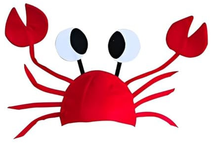 CENPEK Krabbenhut, verstellbar, roter Krabbenhut, Kostüm, Leistungsrequisiten, Kopfschmuck, geeignet für Halloween, Weihnachten, Ostern, Party-Dekoration für Erwachsene, Jungen und Mädchen