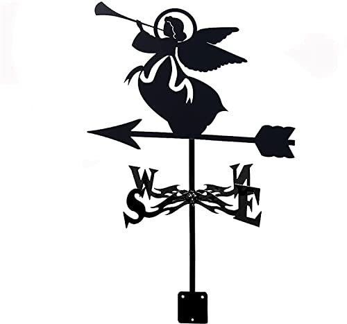 LYDSB Girouette, girouette en Acier Inoxydable girouette Ange créatif indicateur de Direction pour Jardin extérieur Ferme Cour Ornements Outils de Mesure