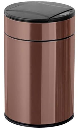 Corbeille à Papier Poubelle automatique sans contact de 2,6 gallons, poubelle ronde en acier inoxydable avec couvercle, fermeture en douceur, poubelle amovible, 4 couleurs Poubelle De Bureau(Rose gold
