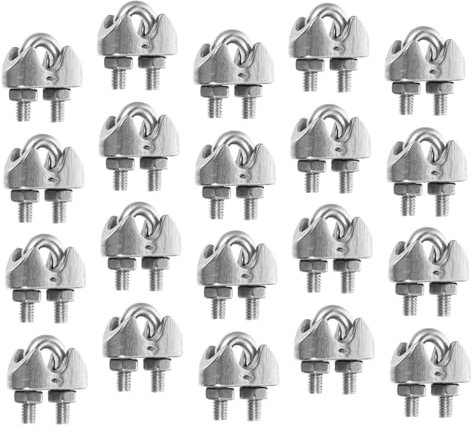 JECOMPRIS 20St Futter fittness geräte geldschrank staketenzäune cable clamp kärnten fahne Kabelklemmen Drahtklemmen Drahtseilklemmen Kabelclip Sie geben Clips ein Rostfreier Stahl