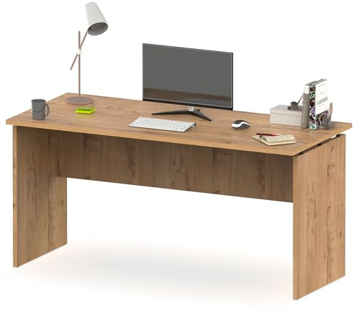 briebe Schreibtisch, Computertisch, Büro, Arbeitszimmer 76 x 155 x 68 cm (H x B x T), Büro, Zimmer, Schreibtisch, Zenith Eiche Gold