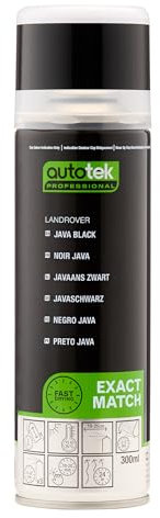 AutoTek Professional Exact Match Car Spray Paint, Landrover Java Black Aerosol Spray, 300 ml