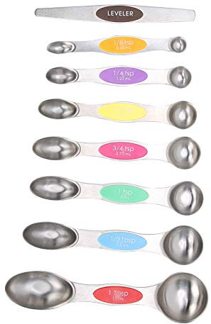 Magnetisches Messlöffel-Set aus Edelstahl, Doppelkopf-Backschaufel, Küchenwerkzeug für Backzubehör