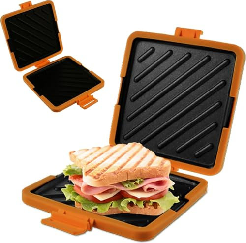 Microwave Toastie Sandwich Maker Silicone Microwaveable Cookware Wireless Toastie Maker Nonstick Plate Sandwich Maker Heatwave Technology Sandwich Toaster for Cooking Crispy Sandwiches