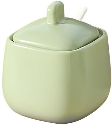 Dowbom Zuccheriera con coperchio e cucchiaio, barattolo da 800 ml, contenitore per zucchero, zuccheriera, zuccheriera, zuccheriera (verde)