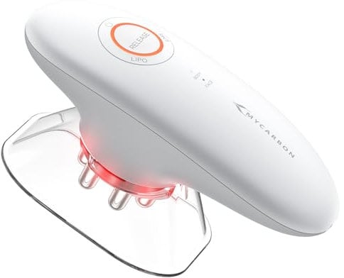MYCARBON 3in1 Schröpfmassagegerät Modellierung und Straffung für fördern die Durchblutung erhöhung der Hautelastizität Massagegerät elektrisch 3 Stufen mit Schröpfmassage EMS und Rotlicht