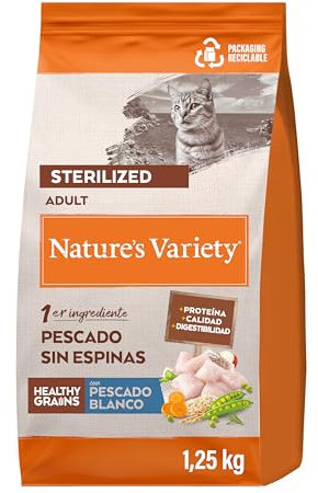 Nature's Variety Healthy Grains Katzenfutter, sterilisiert mit weißem Fisch, ohne Dornen, 1,25 kg