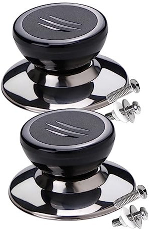 CRILSTYLEO 2 Pezzi Pomello per Coperchio Pentola Pomello di Ricambio per Cucina Sicuro E Protetto