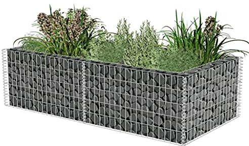 LXYZWRW Furniture select-Gabion - Maceta de acero galvanizado 180 x 90 x 50 cm
