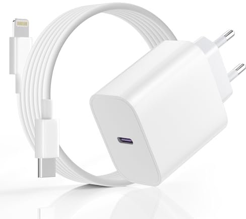 Chargeur pour iPhone 14 13, 20W Chargeur Rapide pour iPhone, PD3.0 USB-C Prise Secteur avec 2m Câble USB C vers Light-ning pour iPhone 14 Pro/14 Pro Max/14 Plus/13 12 11 SE Mini X XS XR, pour i-Pad