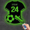 FCLYDER Personalized Football Jersey Metal Sign - Custom Name & Number Jersey Sign with LED - Led Light Up Soccer Sign - Wall Art Decoration for Football Fans - Birthday Gifts for kids
