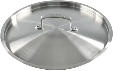 KAMBERG - Deckel Ø 24 cm aus Edelstahl 18/10 gebürstet – ohne PFAS – für alle Herde, auch Induktion und Backofen – 0008284, Grau