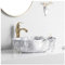 XLDZ Lavandino da bagno ovale in ceramica effetto marmo, con rubinetto dorato e scarico, moderno lavabo sopra il bancone