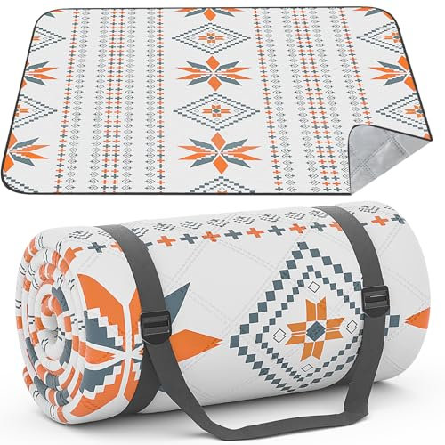 HUTHIM Picknickdecke 200x200 cm Wasserdicht Maschinenwaschbar: Stranddecke Sandfrei Outdoor Decke Waschbar Faltbar Strandmatte mit Tragegurt - perfekt für Strand, Camping & Picknick (4-6 Personen)