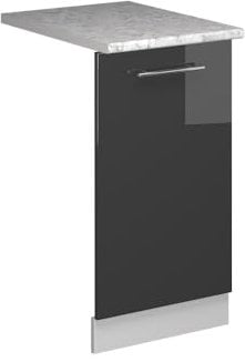 Vicco Panel Frontal del lavavajillas Fame-Line, Antracita Alto Brillo, 45 cm, ET Mármol