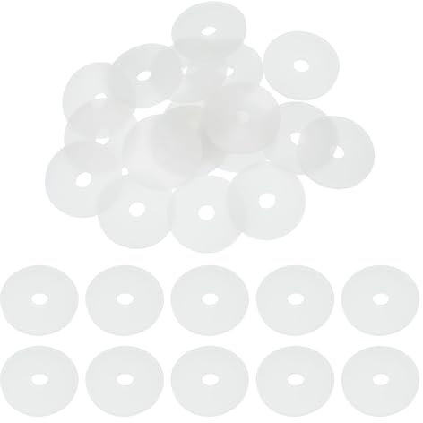 sourcing map Lot de 20 rondelles plates M5 en silicone - 5 mm x 25 mm x 2 mm d'épaisseur - Œillets unis en plastique - Pour tuyau d'eau, blanc