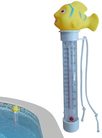 Schwimmendes Pool-Thermometer, Wassertemperaturmesser, präziser Tester, leicht zu lesendes Display und robustes Design, 50 g für Pools, Seen, Kinderbad, und Familiennutzung
