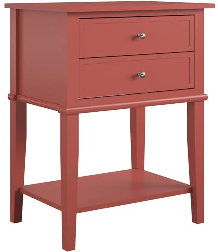Franklin Accent Table with 2 Drawers Terracotta, 40x56x72cm (DxWxH)