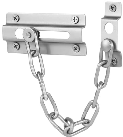 Door Chain Lock | Internal Door Restrictor/Limiter | Security Chain Lock for Front Door or UPVC Doors | 1 Piece of Chrome Plated Steel Door Safety Chain with Complete Fittings