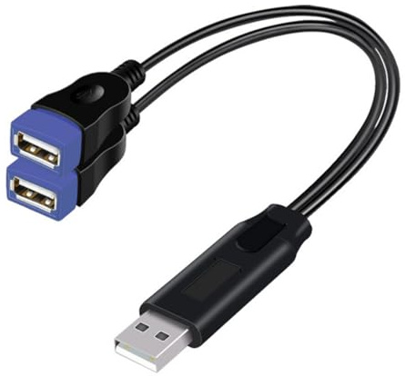 FANSHINUO Cable divisor USB doble hembra a macho adaptador para transferencia de datos y carga, cable de extensión de carga de datos, divisor USB Y
