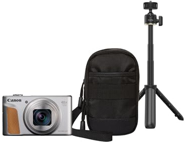 Canon PowerShot SX740 HS Lite Travel Kit (Silver) - Compact Digital Camera with 40x Optical Zoom & 4k Video - Perfect for Self Portait & Travel - WiFi & Bluetooth Connectivity
