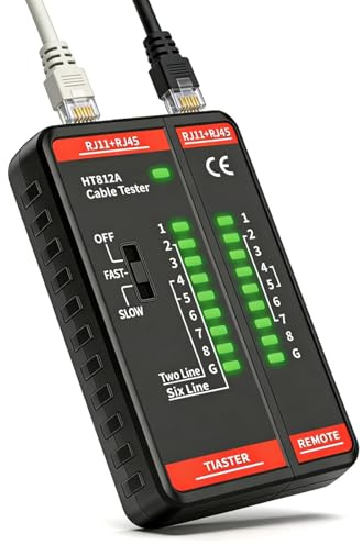 Network Cable Tester RJ11 RJ45, Split-Type Ethernet Cable Tester for UTP/STP Continuity Test, Telephone Line Fault Finder, for LAN CAT5 CAT5E CAT6 CAT6A CAT7