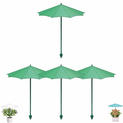 Sinlay Lot De 4 Ombrelle Pour Plante, Mini Parasol Protection Solaire Pour Plantes D'ExtéRieur, Piquets Inclus, Protection Contre Les Uv, Le Vent Et La Pluie, RéUtilisable, Pour Balcons Et Jardins