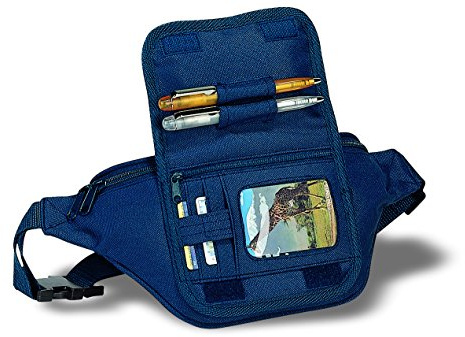 notrash2003 Bauchtasche Wimmerl Wammerl Multifunktionale Gürteltasche Hüfttasche Hipbag schwarz oder blau Stiftehalter und Kreditkartenfächern (Schwarz)