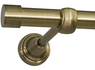 ROLLMAXXX Gardinenstange 320 cm 1-läufig Ø19 mm – Messing – Rullo | Vorhangstange aus Metall Messing Design, Set inkl. Wandhalterungen & Endstücke, Alternative zur Gardinenschiene