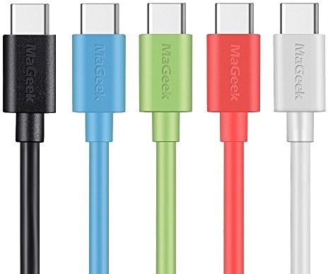 MaGeek® (Lot de 5, 1,0m Câbles USB Type C vers USB 2.0 de Données et Charge pour Samsung Galaxy S8, S8 Plus, Nexus 6P, LG G6, new MacBook, Google Pixel XL, OnePlus et plus (5 Couleurs)