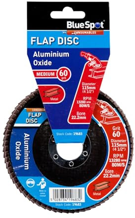Blue Spot Tools 19683 60 Grit Individual Aluminium Flap Disc, Brown