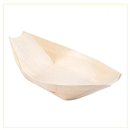 Palucart Barchette Bambu Finger Food 100 Coppette in Legno 22 x 11,5 cm Barchetta Finger Food Biodegradabili Compostabili per Aperitivo Snack Stuzzichini Barca Pagoda