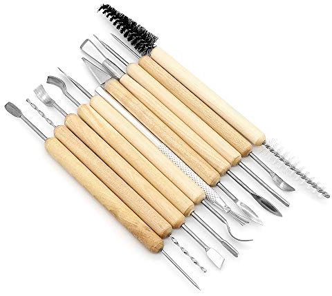 Yuhtech Set di 11 Strumenti per scolpire Argilla, Ceramica e Ceramica, per Principianti e Professionisti