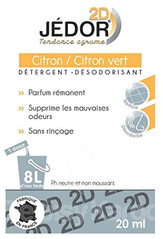 dosette 2D détergent nettoyant désodorisant - Jédor - carton de 250 dosettes de plusieurs parfums panachés aléatoirement