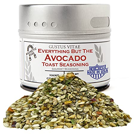 Everything But The Avocado Toast - Authentic Gourmet Spice Mix & Artisanal Seasoning - Non GMO- 1.9 oz - Small Batch - Magnetic Tin - Gustus Vitae