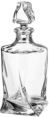 VILLA ITALIA Whiskykaraffe 900 ml BRIGITTA - Karaffe mit großem Stopfen, Perfekt für Whisky und andere Liköre, Mikrowellen und Spülmaschinenfest