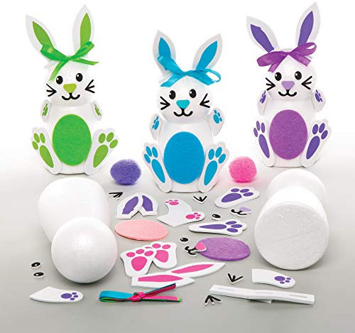 Baker Ross Hasen-Bastelsets, Packung mit 4 Osterbasteleien, Basteln für Kinder, AT413