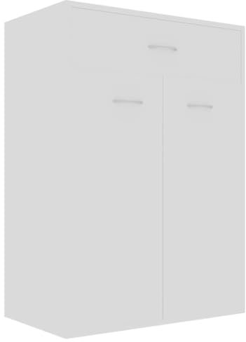 vidaXL Schuhschrank mit Schublade 2 Türen Schuhregal Schuhablage Schrank Schuhaufbewahrung Kommode Anrichte Weiß 60x35x84cm Holzwerkstoff
