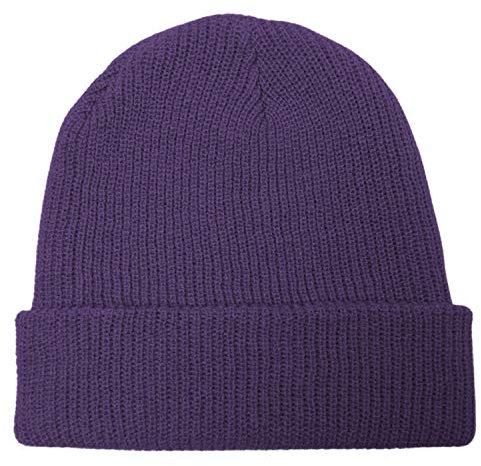 GO HEAVY Damen Long Beanie Mädchen Strickmütze Violett