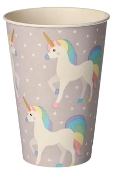 PAPSTAR Trinkbecher, Pappe 0,2 l Ø 7 cm, 9,7 cm Unicorn 88649 Pappbecher Einwegbecher Einhorn, 10 Stück