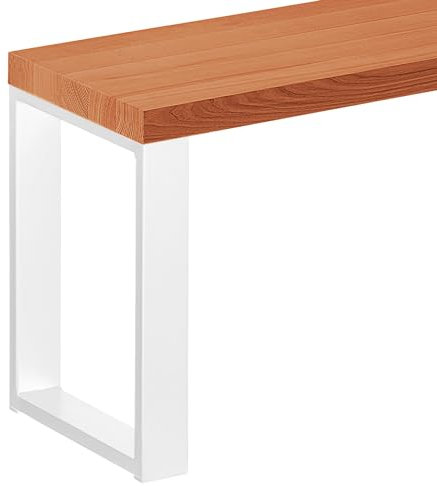 LAMO Manufaktur Sitzbank Flur Holzbank 30x160x47 cm, Möbelfüße Simple Weiss/Dunkel, LSB-01-A-004-160-9016S