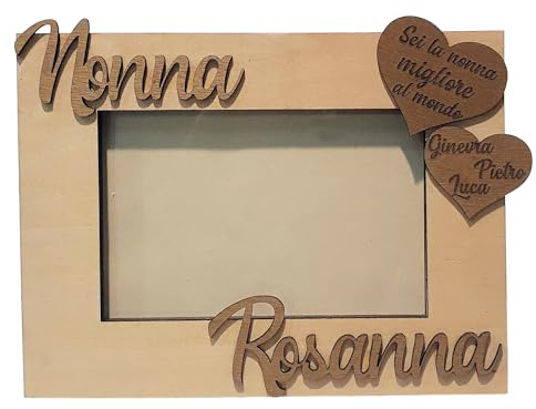 Cornice per foto in legno personalizzata- festa dei nonni, festa del papà e della mamma, compleanni, anniversario, regali speciali - idee idea regalo legno personalizzabile - servizio stampa foto