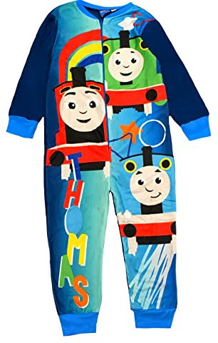 THOMAS & FRIENDS Schlafanzug für jüngere Jungen und Kinder, Thomas, die kleine Lokomotive, Marineblau, Größe 18 Monate – 5 Jahre, Marineblaue Ärmel, 4-5 Years